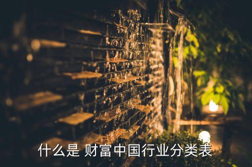 什么是 財(cái)富中國(guó)行業(yè)分類(lèi)表