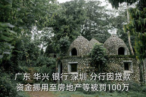 廣東 華興 銀行 深圳 分行因貸款資金挪用至房地產(chǎn)等被罰100萬(wàn)