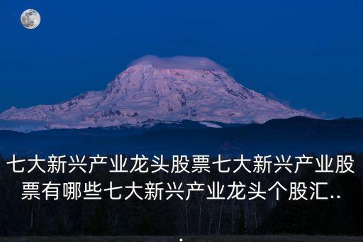 七大新興產(chǎn)業(yè)龍頭股票七大新興產(chǎn)業(yè)股票有哪些七大新興產(chǎn)業(yè)龍頭個股匯...