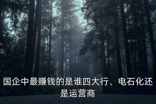國企中最賺錢的是誰四大行、電石化還是運(yùn)營商