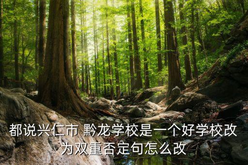 都說興仁市 黔龍學校是一個好學校改為雙重否定句怎么改