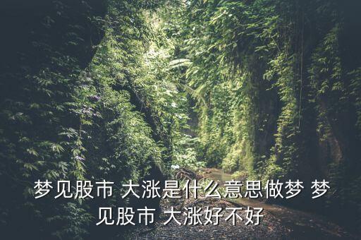  夢(mèng)見(jiàn)股市 大漲是什么意思做夢(mèng) 夢(mèng)見(jiàn)股市 大漲好不好
