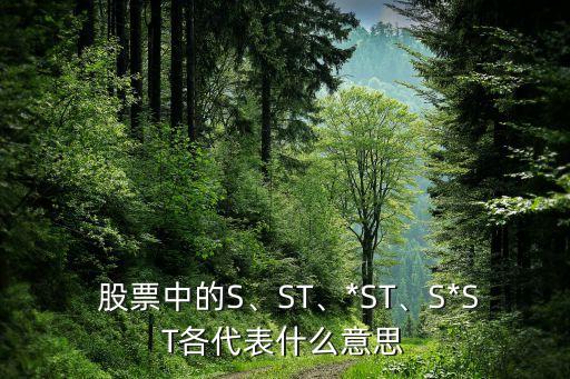  股票中的S、ST、*ST、S*ST各代表什么意思