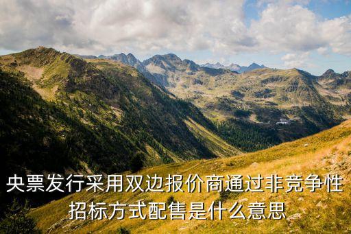 央票發(fā)行采用雙邊報(bào)價(jià)商通過非競爭性 招標(biāo)方式配售是什么意思