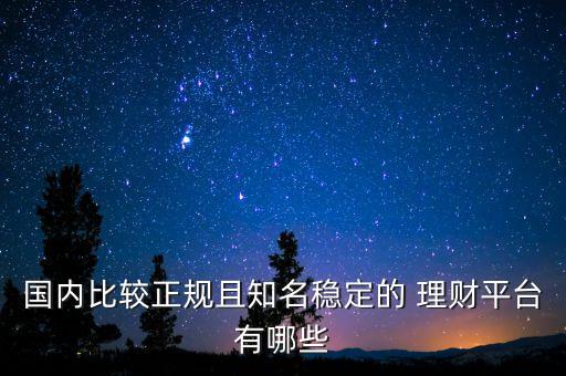 國內(nèi)比較正規(guī)且知名穩(wěn)定的 理財平臺有哪些