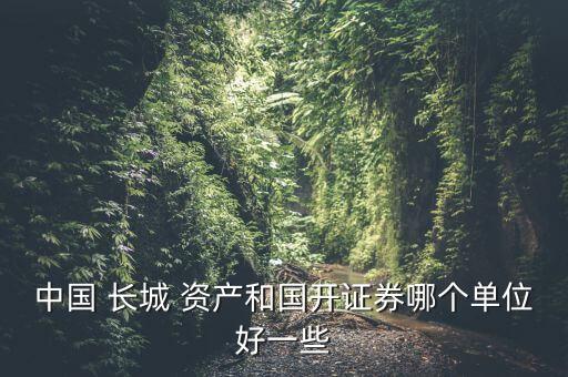 中國(guó) 長(zhǎng)城 資產(chǎn)和國(guó)開證券哪個(gè)單位好一些